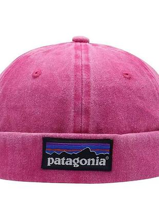 Докер кепка patagonia розового цвета на объем головы 56-58 см, повседнена унисекс розовая кепка бейсболка без козырька donker cap