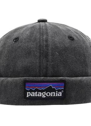 Докер кепка patagonia черного цвета на объем головы 56-58 см, повседнена унисекс черная кепка бейсболка без козырька donker cap