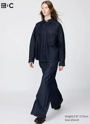 Uniqlo сорочка унісекск рубашка джинсова