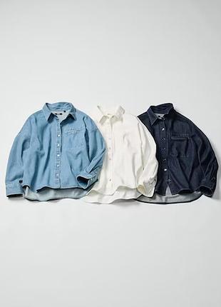 Uniqlo сорочка унісекск рубашка джинсова