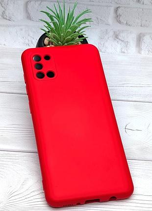 Уценка!!!! чехол silicone case box для samsung galaxy a31 / a315 бампер с микрофиброй красный уценка!!!!!