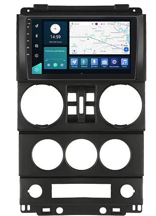 Штатная магнитола lesko для jeep wrangler 4 doors 2007-2010 экран 9" (top 4/64 4g) шт