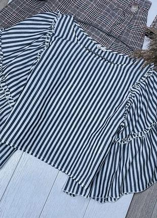 Бавовняна блуза hollister s літня блуза смугаста приталена блуза з широкими рукавами