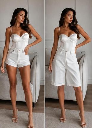 Шикарний жіночий корсетний молочний  боді zara satin effect bustier corset bodysuit white- m-l.