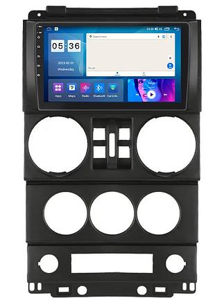 Штатная магнитола lesko для jeep wrangler 4 doors 2007-2010 9" экран 2/32gb carplay 4g wi-fi gps prime