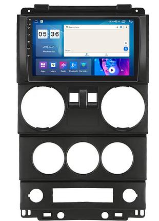 Штатная магнитола lesko совместима с jeep wrangler 2 doors 2007-2010 9" экран 2/32gb carplay 4g wi-fi prime