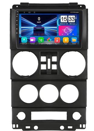 Штатная магнитола lesko для jeep wrangler 4 doors 2007-2010 9" экран 2/32gb wi-fi gps base
