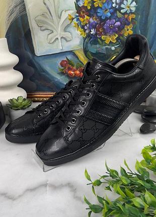 Gucci ace gg guccissima monogram мужские кроссовки кожа оригинал 43.5 eur