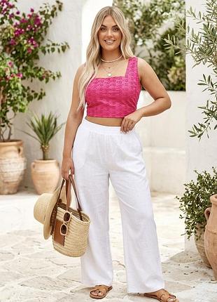 Кроп-топ із прошви boohoo plus size (колір барбі)
