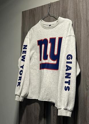 Жіночий сірий світшот/худі h&m new york giants oversize