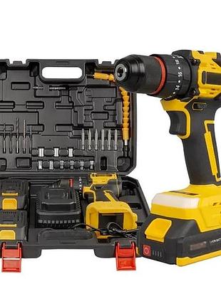 Аккумуляторный шуруповерт cb-3995, 64v, с набором насадок и 2 аккумуляторами
