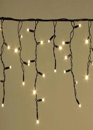 Xmas гирлянда led 200 3.3 short curtain(сосульки/бахрома) ww-2 тёплый белый 10m*1,5m ул+соед+чер 7403