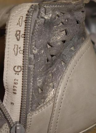 Отличные высокие кожаные кроссовки с серебристым напылением semler германия 38 р.8 фото