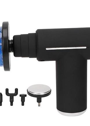 Ударный массажер massage gun x-520 для тела с подогревом, 6 насадками и 6 скоростями от type-c