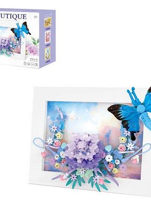Конструктор «фоторамка. гвоздика и голубая бабочка», 308 деталей, p2277