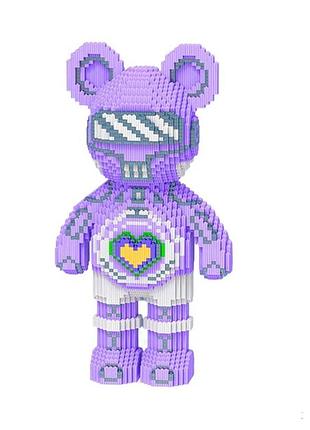 Светящийся конструктор magic blocks bearbrick 9004 (4031 деталь, 50 см, фиолетовый)