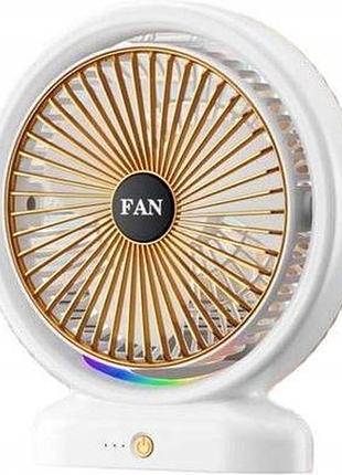 Вентилятор настольный fantasy color fan f14, аккумуляторный, 3 режима, подсветка, type-c