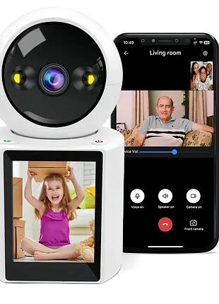 Настольная wi-fi видеоняня с экраном 2.8" и видеозвонком v3 icsee