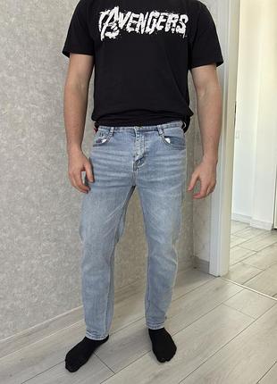 Мужские темно-синие джинсы slim fit / джинсы стрейч m-l