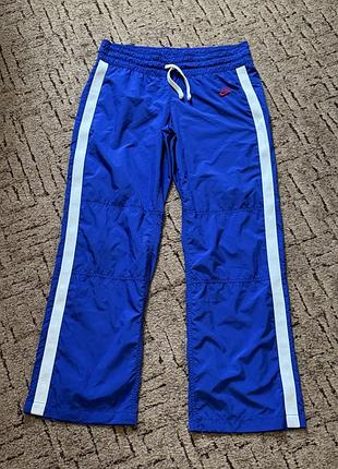 Спортивные штаны nike y2k royal blue parachute pants w/white stripe