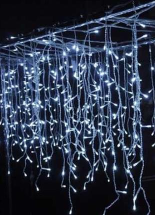 Xmas гирлянда led 120 3.3line short curtain (сосульки/бахрома) w-1 белая 5 mетров ул.+соед.белый 3936