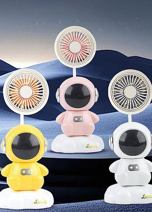 Вентилятор настільний desktop fan y6, акумуляторний, 3 режими, підсвітка, гнучка ніжка, точило