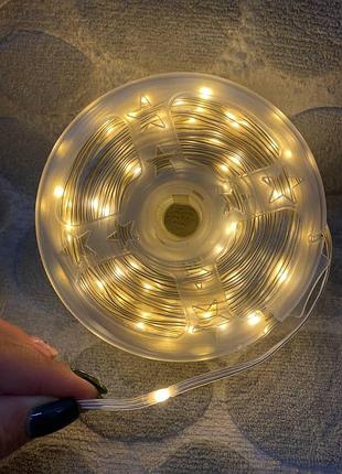 Led гирлянда уличная от сети 1000 led 100m, теплый белый thl-24-48