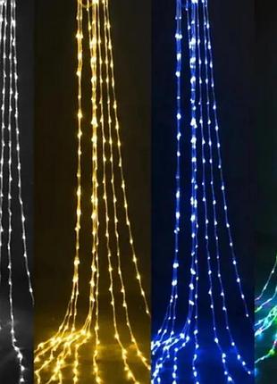 Xmas гирлянда led (водопад 3m*1.5m) 240-ww-2 теплый белый 7600