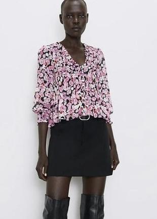 Розпродаж до 01.06 блуза у квітковий принт zara