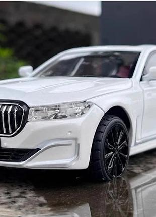 Масштабна модель автомобіля bmw 760 li 1:24. звук+світло ефекти. металева машинка.