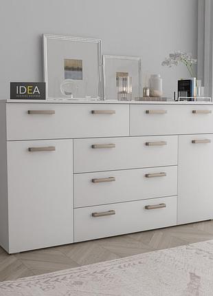 Комод на 5 ящиков с дверцами idea ткб-377.2 белый