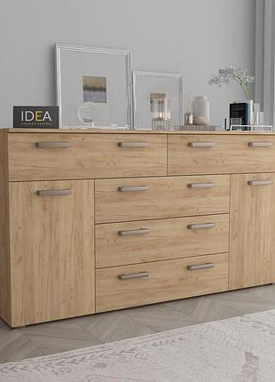 Комод на 5 ящиков с дверцами idea ткб-377.2 дуб крафт