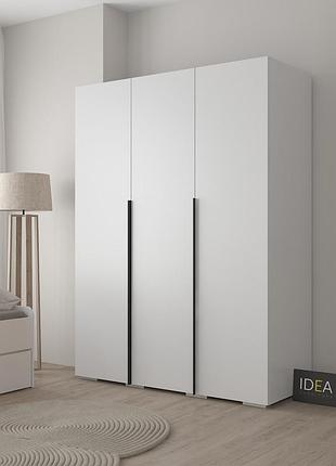 Шафа для одягу 3-дверна 150 см idea д-122 аляска біла