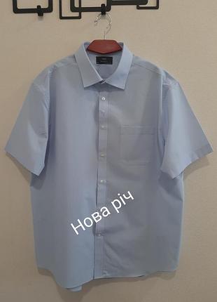 Новая мужская рубашка с коротким рукавом от m&amp;s голубого цвета, р. 54-56