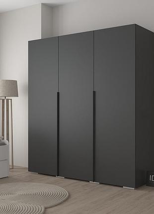 Шафа для одягу 3-дверна 180 см idea д-123 антрацит
