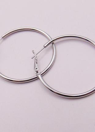 Серьги кольца медсплав родий xuping 40х2 мм xp110