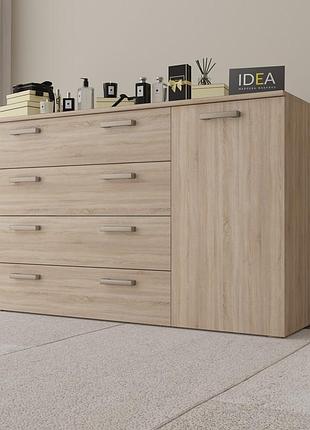 Комод на 4 шухляди з дверима idea ткб-365.8 дуб сонома