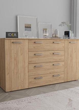 Комод на 4 шухляди з дверима idea ткб-375.2 дуб крафт