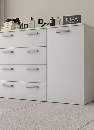 Комод на 4 ящика с дверцами idea ткб-364.4 белый