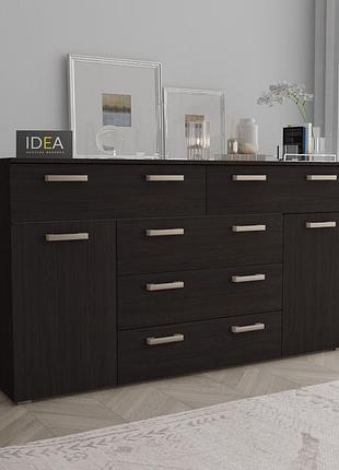 Комод на 5 шухляд з дверима idea ткб-377.2 венге темний