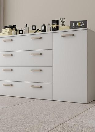 Комод на 4 ящика с дверцами idea ткб-365.8 белый