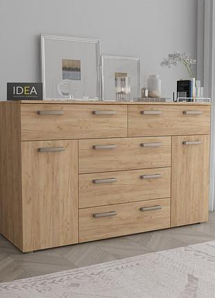 Комод на 5 ящиков с дверцами idea ткб-377.1 дуб крафт