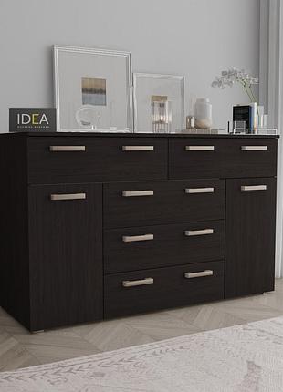 Комод на 5 шухляд з дверима idea ткб-377.1 венге темний