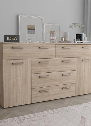 Комод на 5 ящиков с дверцами idea ткб-377.2 дуб сонома