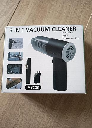 Автомобильный портативный беспроводной пылесос vacuum cleaner as228. 3 in 1 ручной аккумуляторный на 120 вт