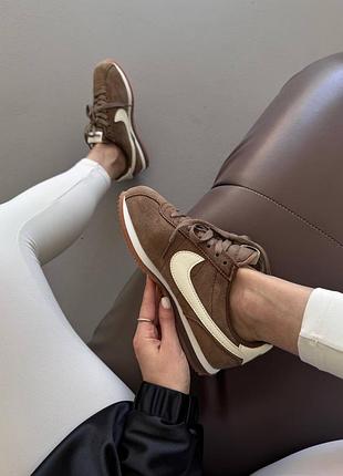 Жіночі кросівки nike cortez | « brown suede » premium