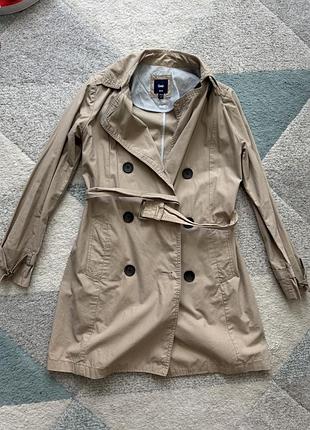 Тренч бежевий жіночий gap xs