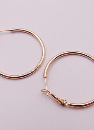 Сережки великі кільця медзолото xuping 35х2 мм xp113