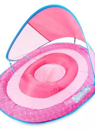 Надувной шезлонг-гамак swimways spring float premium, голубой, нагрузка до 113 кг ( 173х89 см)