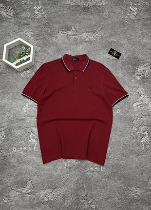 Поло fred perry оригінал бордова футболка теніска фред перрі кежуал